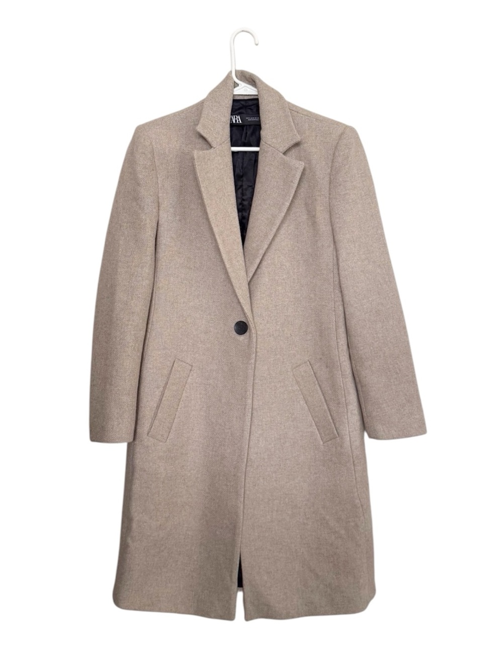 Zara Wool Blend Long Coat size Medium - Picture 2 of 9